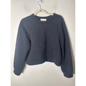ba&sh Black Long Sleeve Crop Sweatshirt Sz M